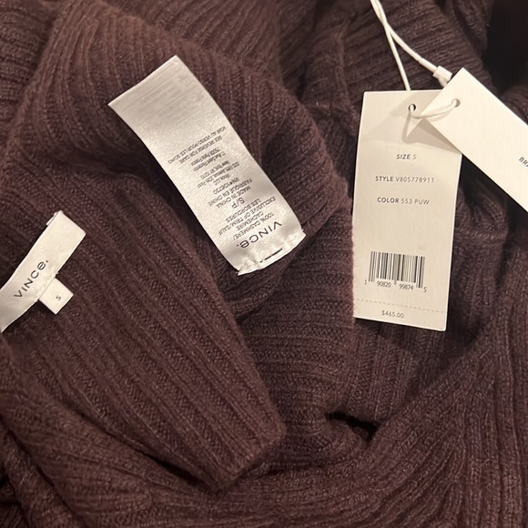 Vince Cashmere Burgundy Chunky Turtleneck Open Back Sweater Plum Wine - Picture 12 of 12